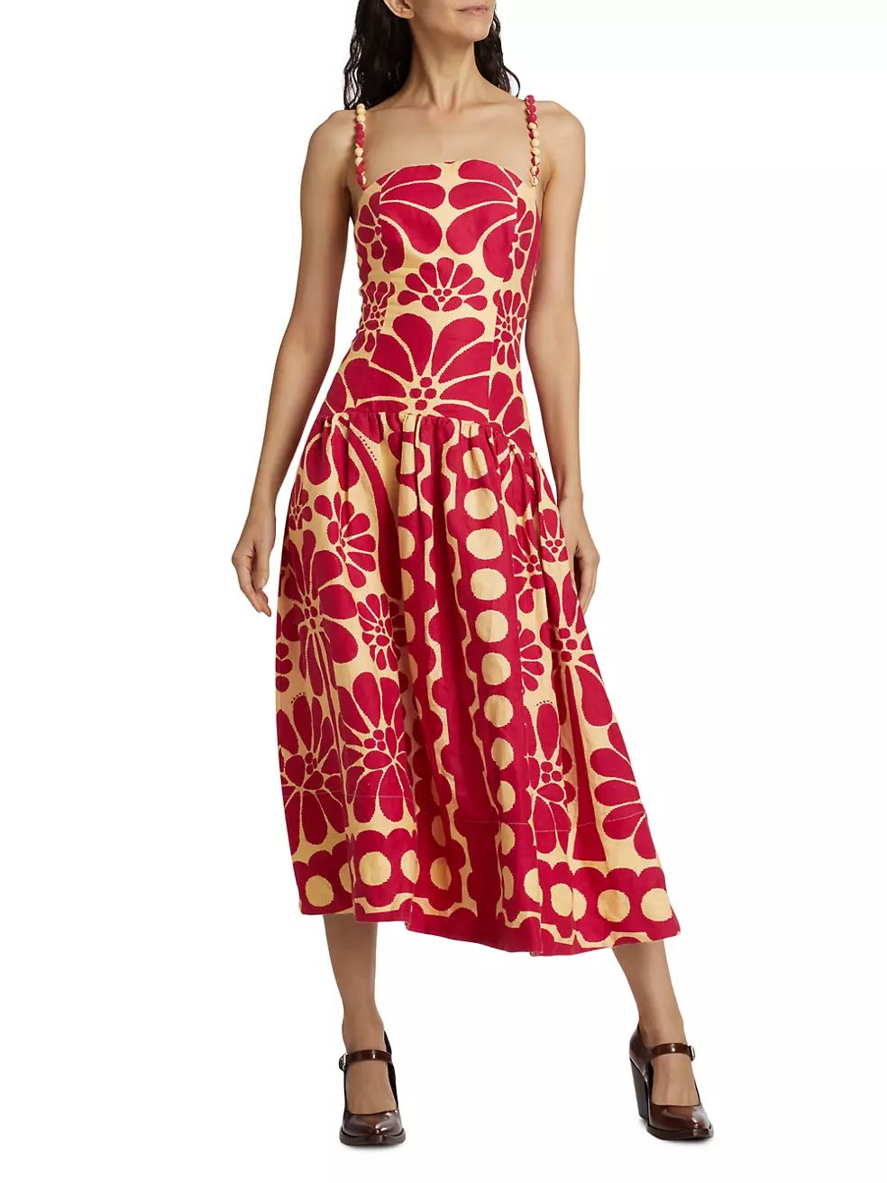 Palermo Printed Linen Midi-Dress | Saks Fifth Avenue