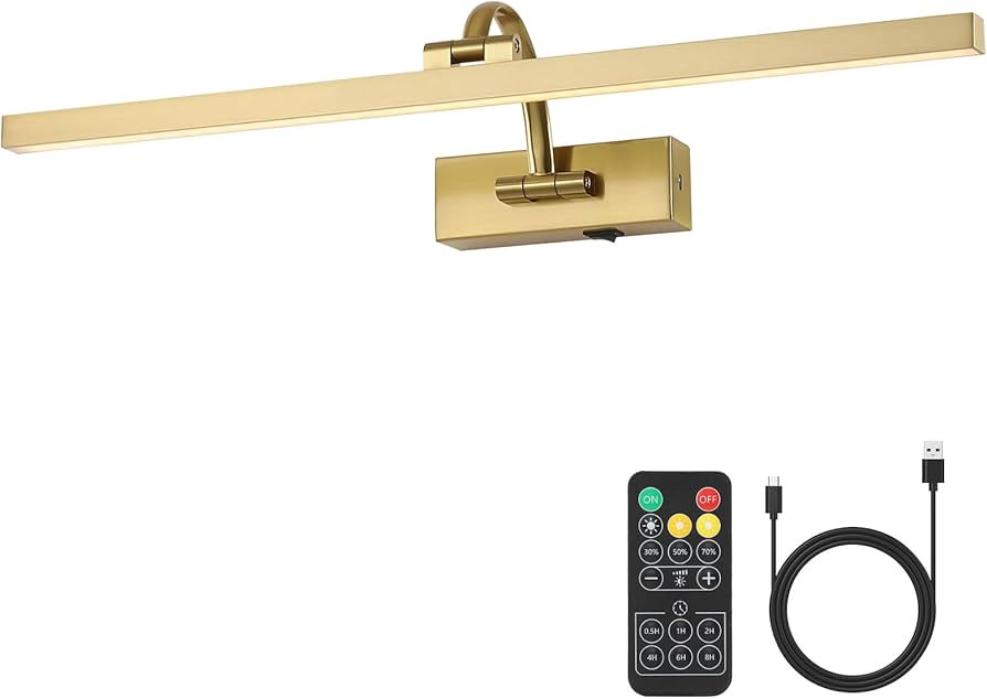 Wireless Picture Lights for Wall Battery Operated, Brass Art Lighting for Paintings Rechargeable ... | Amazon (US)