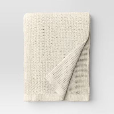 Oversized Chenille Knit Throw Blanket Cream - Threshold™ | Target