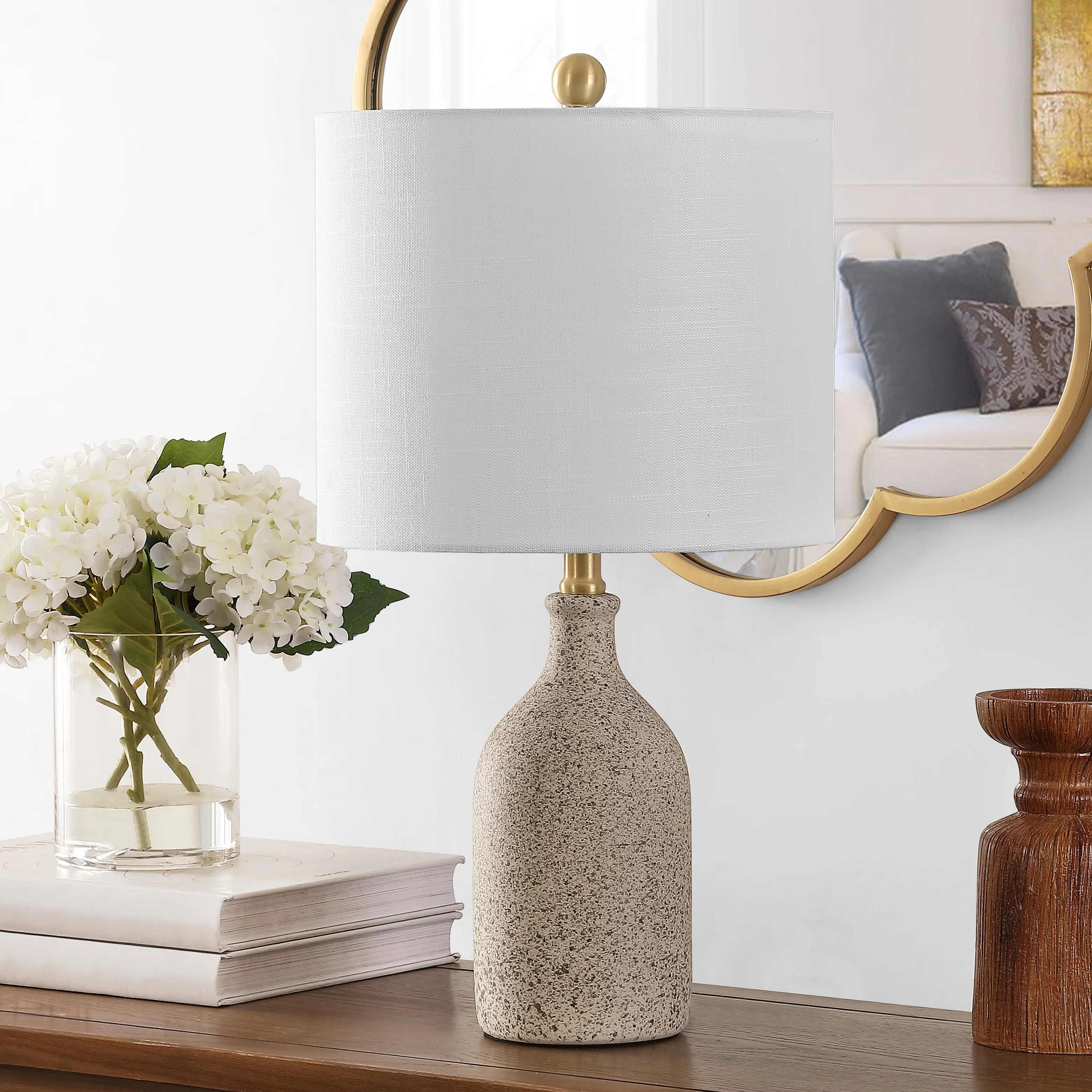 Safavieh Gunnar 23 in. Textured Ceramic Table Lamp, Grey - Walmart.com | Walmart (US)