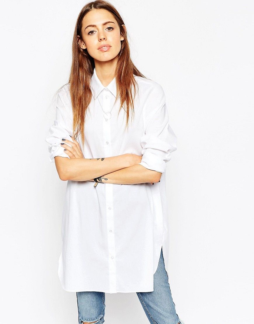 ASOS - Camicia lunga oversize in cotone bianco | Asos IT