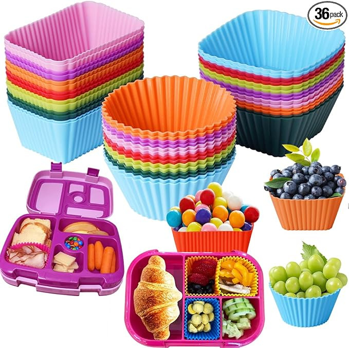 Silicone Lunch Bento Box Dividers, Bento Bundle Lunch Box Accessories for Lunch Containers | Amazon (US)