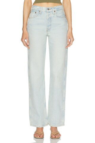 RE/DONE 90s High Rise Loose Jeans in Denim-Light | FWRD 