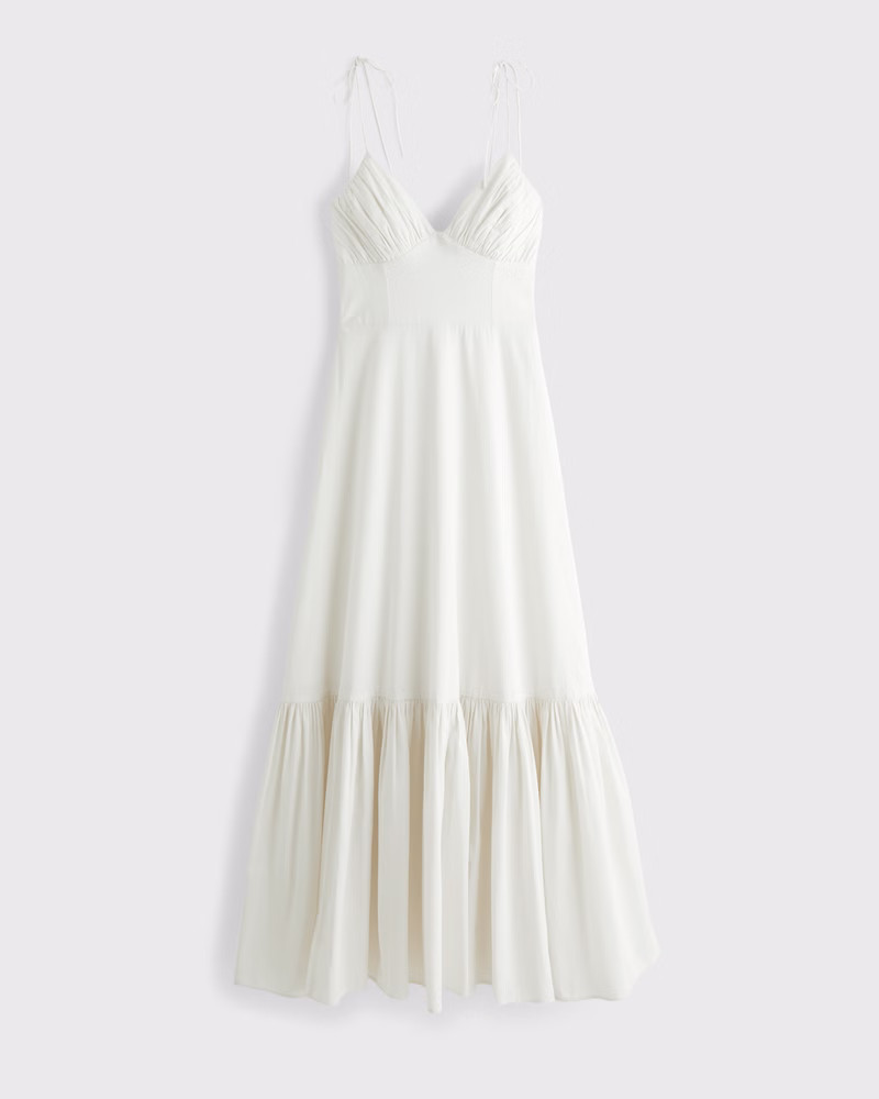 Tie-Strap Tiered Maxi Dress | Abercrombie & Fitch (US)