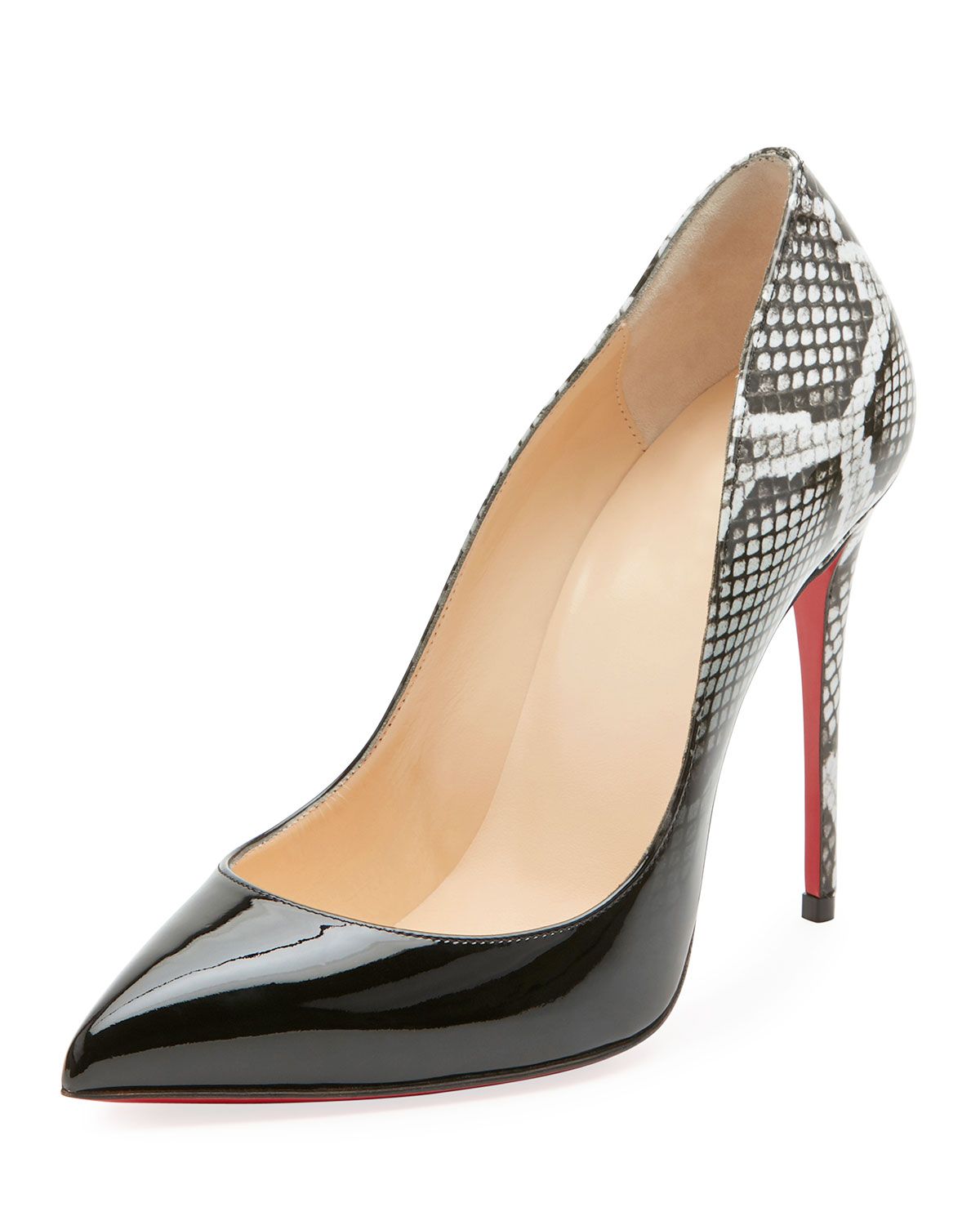 Pigalle Follies Ombre Snake-Print Red Sole Pump | Neiman Marcus