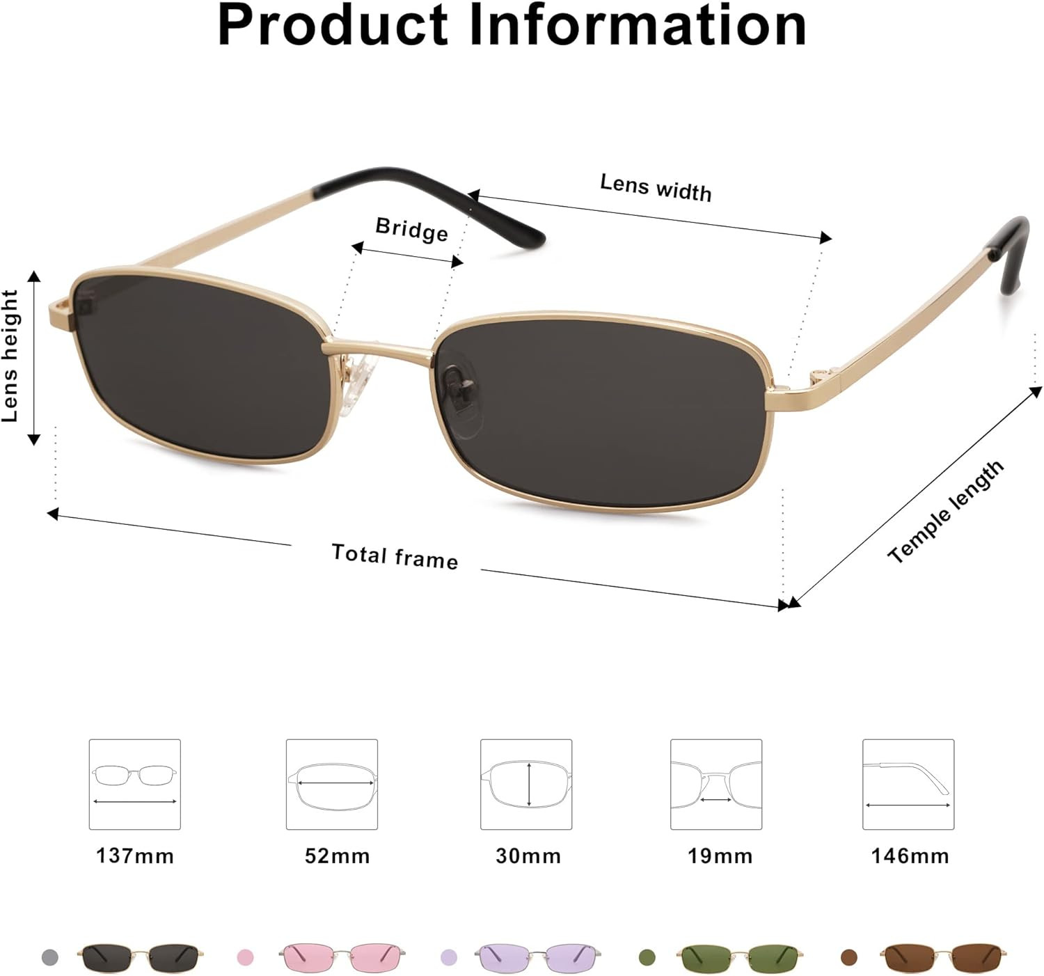 SOJOS Retro Narrow Rectangle Sunglasses 70s 80s Vintage Trendy Small UV400 Sunnies SJ1187 | Amazon (US)