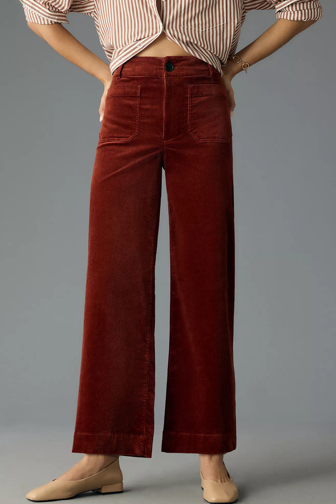 The Colette Cropped Wide-Leg Corduroy Pants by Maeve | Anthropologie (US)