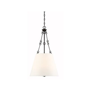 Austin White Fabric 4-light Pendant - Bronze - Bronze/White | Bed Bath & Beyond