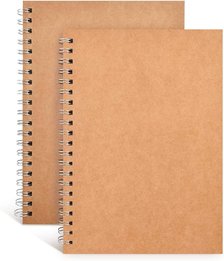 Blank Spiral Notebook with Soft Cover,Blank Journal,Blank Sketch Book Pad, Wirebound Notebook Pla... | Amazon (US)