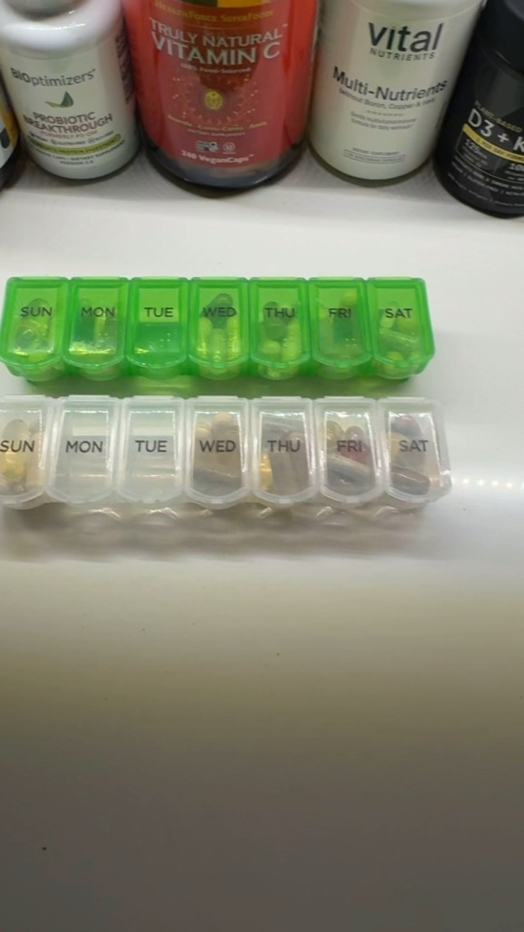 Vitamin routine for our kids. We’re not perfect about remembering to take them daily but our new containers help! Probiotics, Omegas, multi-vitamins..
Health routine 

#LTKdayinmylife #LTKKids #LTKActive