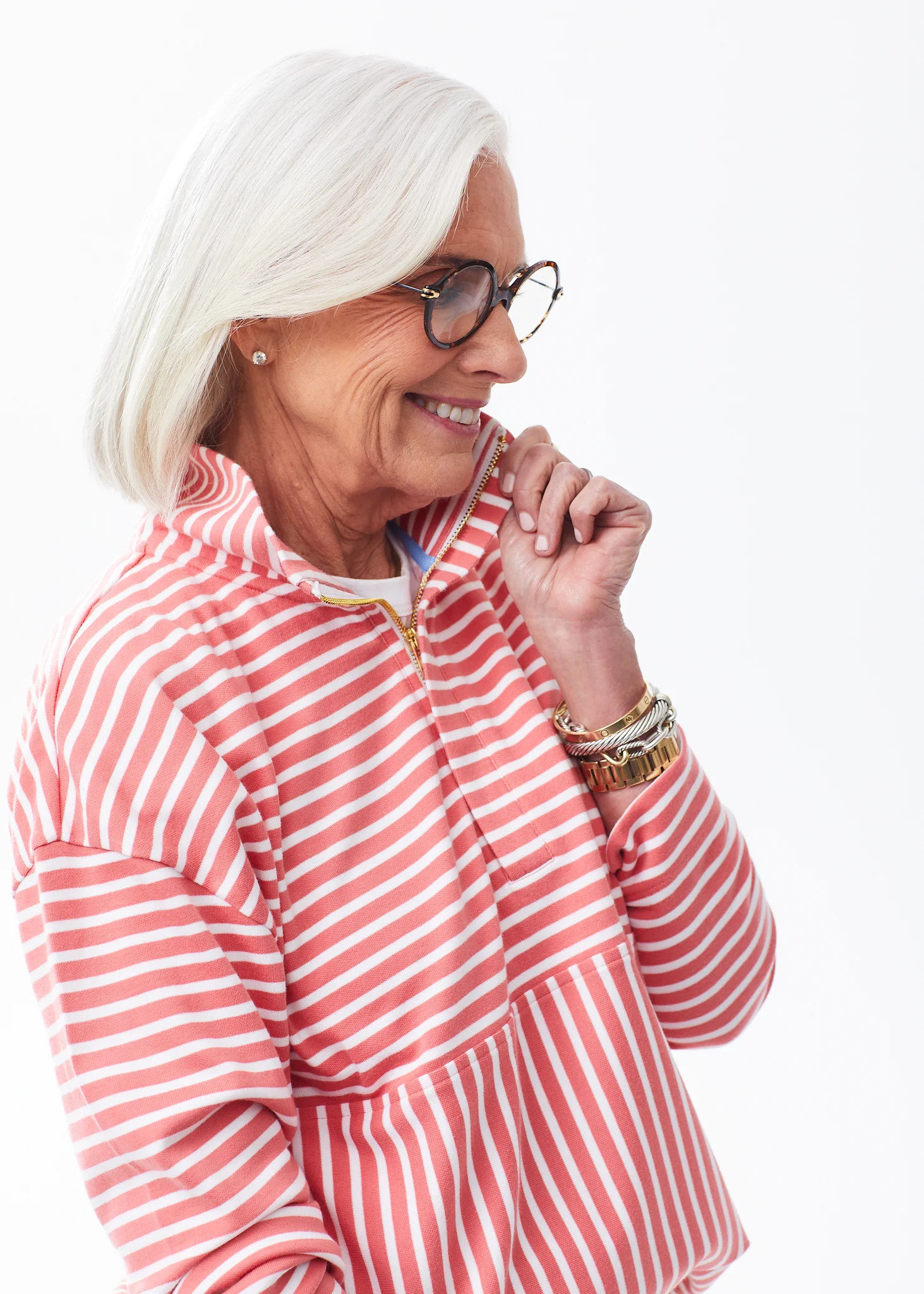 The Zip-Up Sweatshirt - Striped | Alice Walk