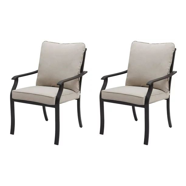 Better Homes & Gardens Newport Outdoor Stationary Dining Chairs – 2 Pack, Beige - Walmart.com | Walmart (US)