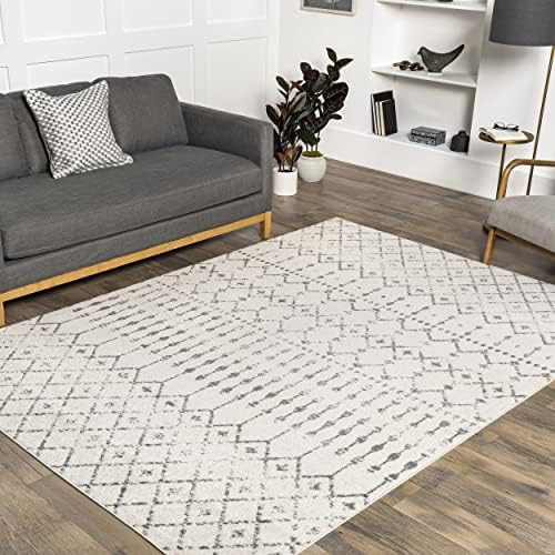 nuLOOM Moroccan Blythe Area Rug, 6' Square, Grey/Off-white | Amazon (US)