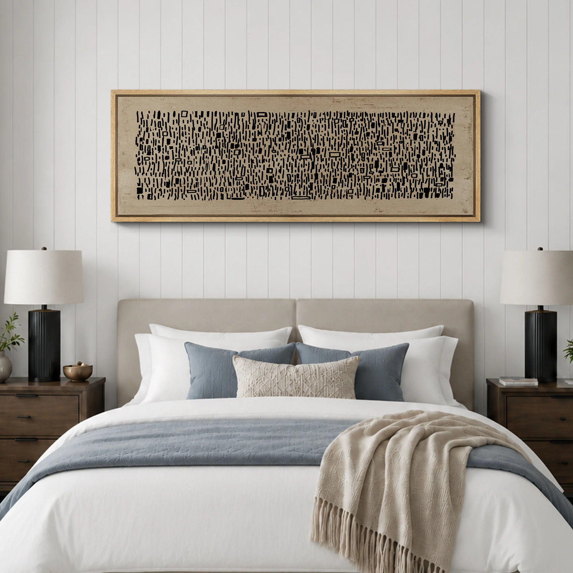 Geometric Line "Abstract Brown Black Wabi Sabi Minimalist Extra Large Framed Artwork Wall Pictures | Wayfair North America