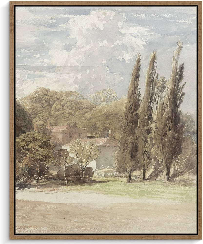 Pigord Vintage Wall Art Prints, Vast Field under Vintage Art Wall Decor, Mid Century Modern Decor... | Amazon (US)