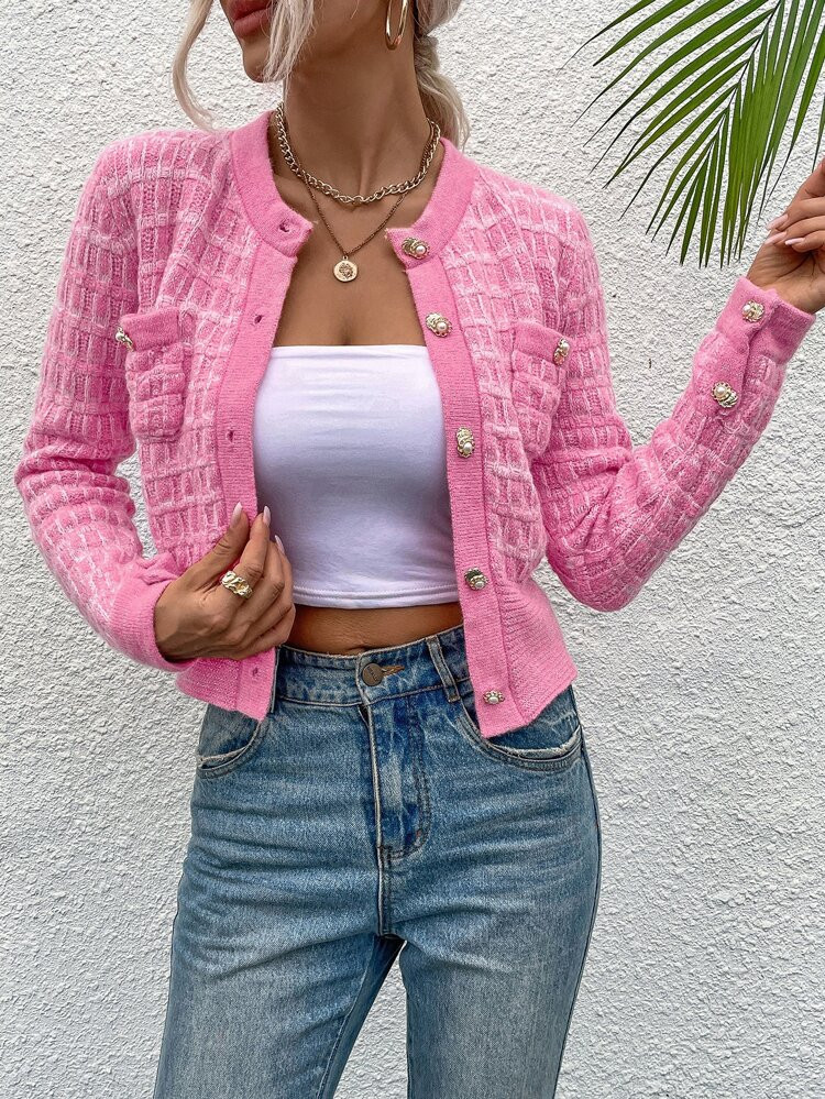 SHEIN Frenchy Pocket Patched Button Front Cardigan
       
              
              $19.99   ... | SHEIN