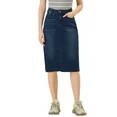 Allegra K Women's Skirt Solid High Waist Back Slit Knee Length Denim Skirts XL Dark Blue - Walmar... | Walmart (US)