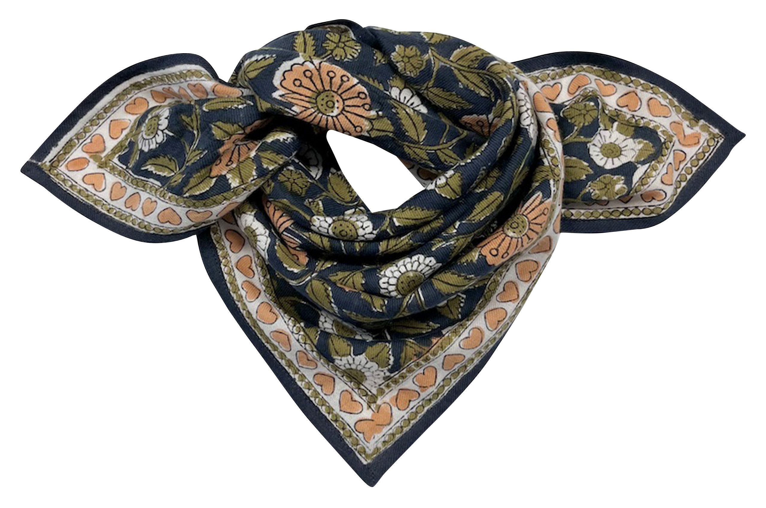 Apaches Collections - Foulard imprimé en coton - Taille Unique - Bleu | Place des tendances (FR)