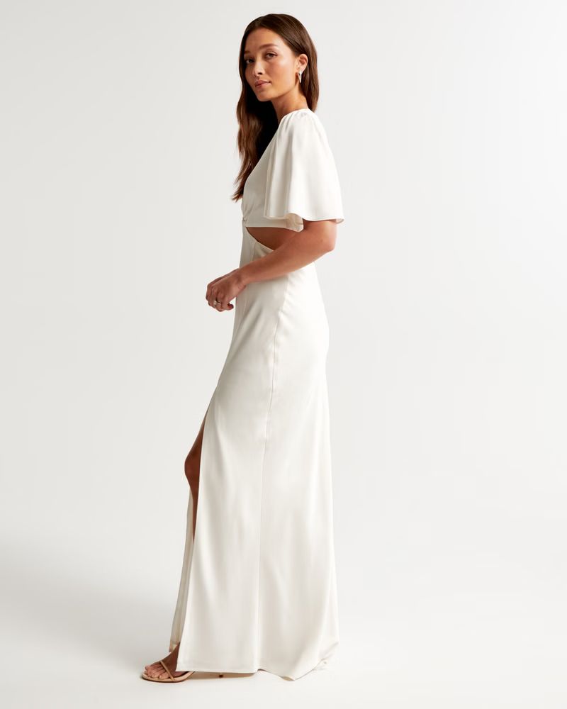 Angel Sleeve O-Ring Cutout Gown | Abercrombie & Fitch (US)