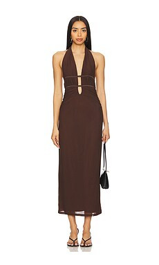 MISHA Celine Dress in Espresso from Revolve.com | Revolve Clothing (Global)