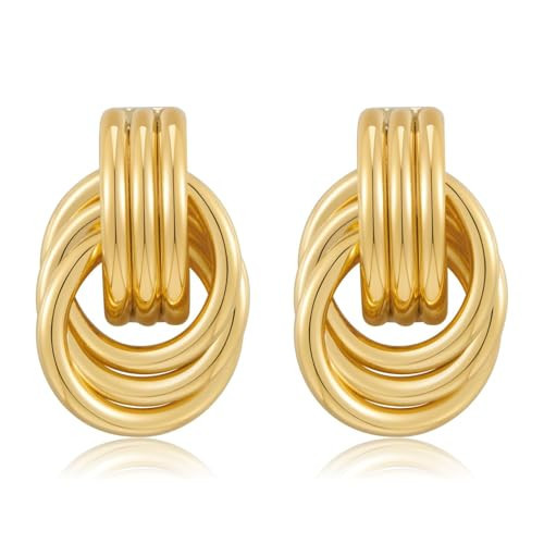 LILIE&WHITE Earrings for Women Gold-Plated Twisted Loop Knot Earrings – Timeless and Elegant Jewellery for Women, Lightweight and Durable | Amazon (UK)