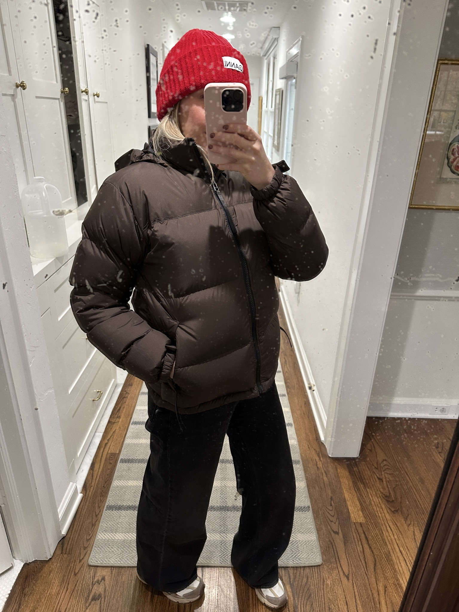 The quince puffer!! Mine is actually the mens and I love that the brown has a black zipper. I’m in a M. 