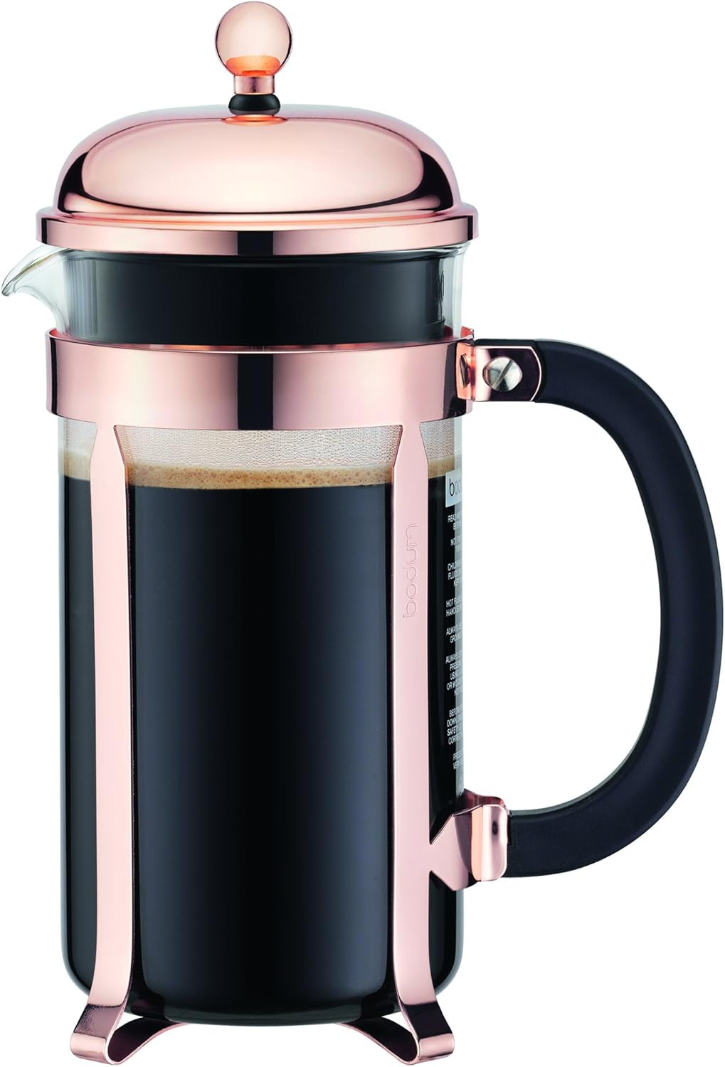 Bodum 12oz Chambord French Press Coffee Maker, High-Heat Borosilicate Glass, Polished Stainless S... | Amazon (US)