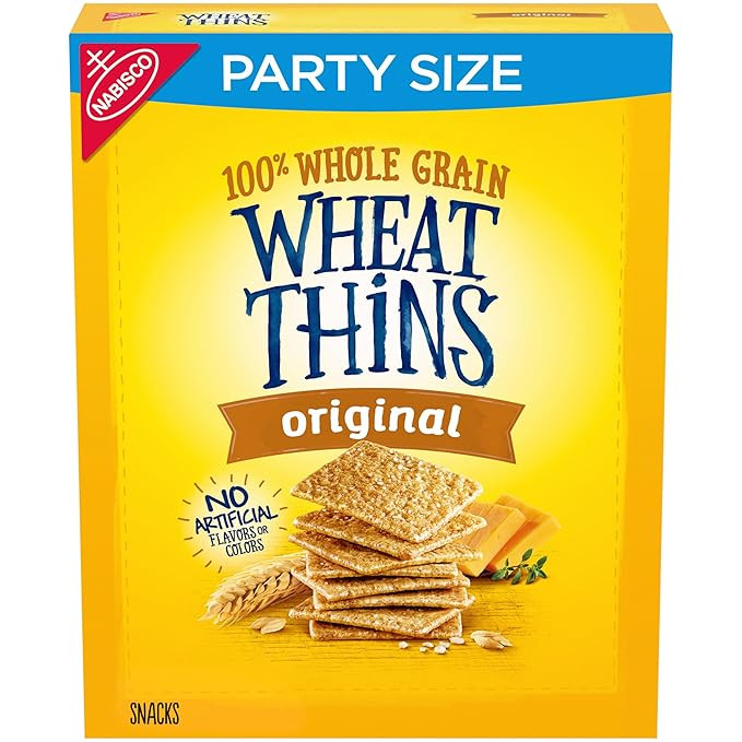 Wheat Thins Original Snacks, Whole Grain Wheat Crackers, Snack Crackers, Party Size, 20 oz | Amazon (US)