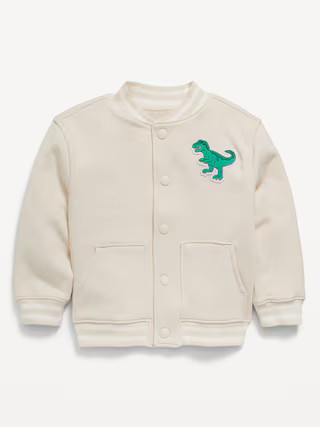 Oversized Button-Front Embroidered Bomber Jacket for Toddler Boys | Old Navy (US)