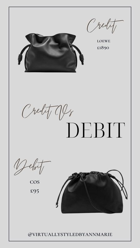 Credit Vs Debit 

Designer Vs High Street save or splurge 

Loewe Bag 

#LTKitbag #LTKfindsunder100