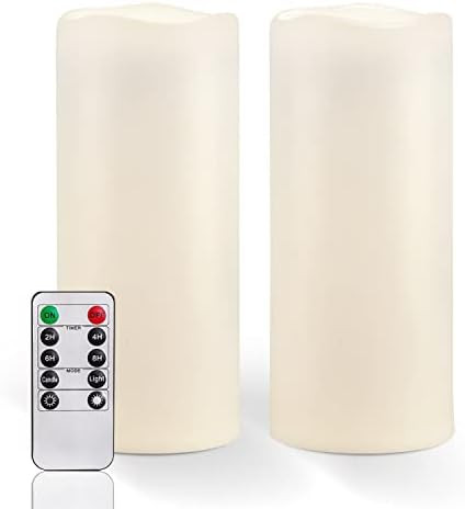 Homemory 10" x 4" Large Waterproof Outdoor Flameless Candles with Remote Control and Timer, Batte... | Amazon (US)