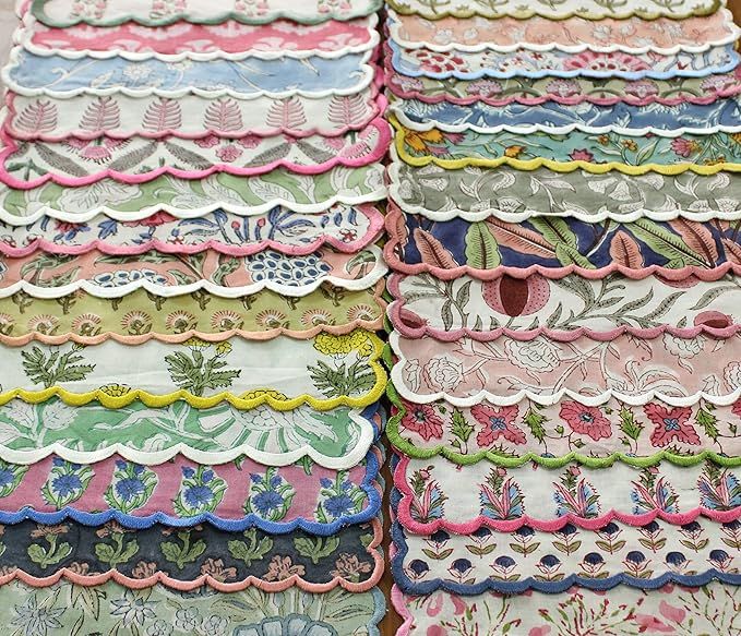Embroidery Napkins Kitchen Towels Table Decor Table Linen Cotton Napkins Cloth Napkins Set of 4-2... | Amazon (US)