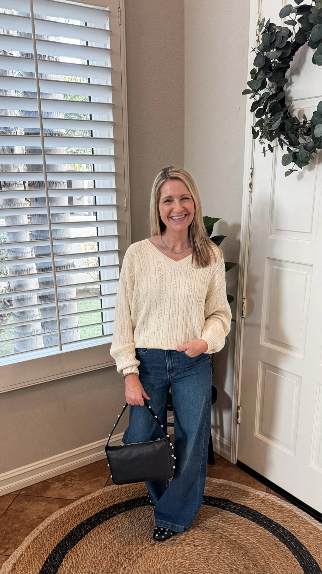 Let the Cyber Monday deals begin! My favorite Gap jeans are 50% off and come in multiple wash options. 

My sweater is Nordstrom and my shoes and bag are Target. 

#LTKOver40 #LTKCyberWeek #LTKSaleAlert