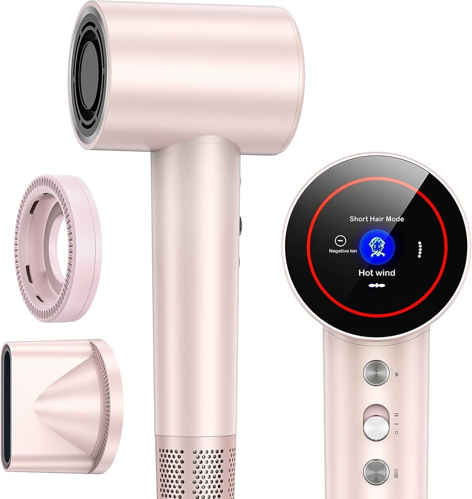Hair Dryer - Negative Ionic Blow Dryer with 110000 RPM High Speed Brushless Motor for Fast Drying, HD Display Hairdryer with Magnetic Aroma Nozzle, Low Noise, 5 Modes & 3 Temps & 2 Speeds | Amazon (US)