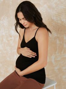SHEIN BASICS Maternity Solid Cami Top | SHEIN