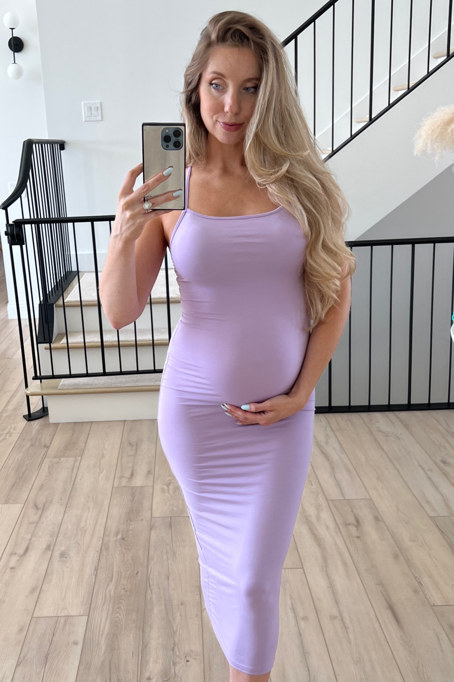 Dress is 50% off today! It’s not maternity and definitely runs large so I’d recommend sizing down #bumpfit #pregnancyoutfit 

#LTKunder50 #LTKsalealert #LTKbump