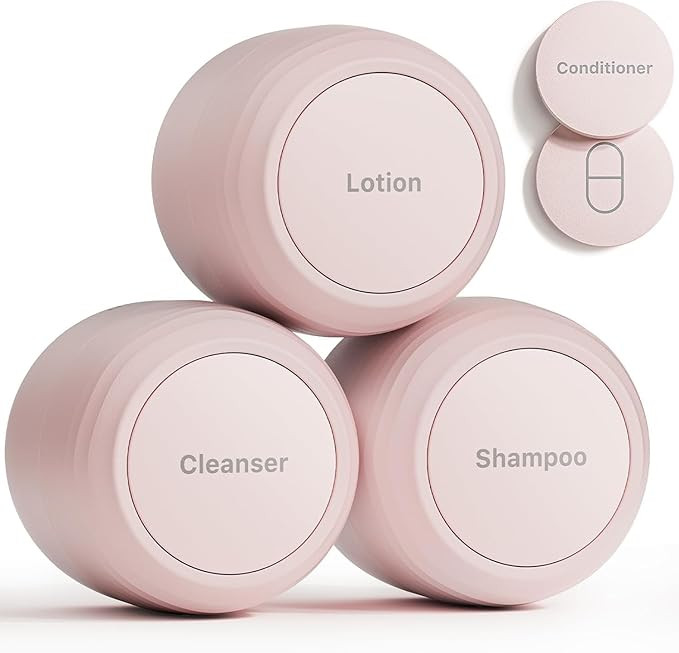 New Travel Toiletry Containers [Ultra Leakproof] TSA-Approved, PLA Hard Shell Jars with 5 Magneti... | Amazon (US)