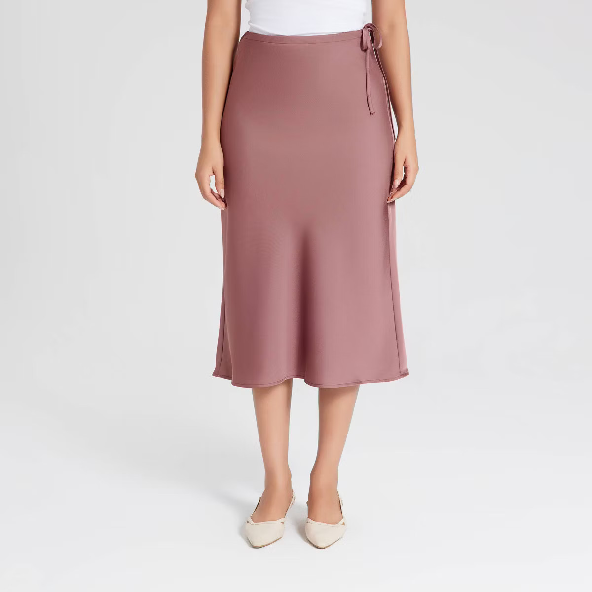Women's Textured Satin Side-Tie Skirt - A New Day™ | Target