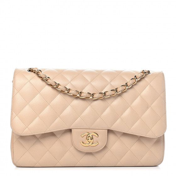 CHANEL

Caviar Quilted Jumbo Double Flap Beige Clair | Fashionphile