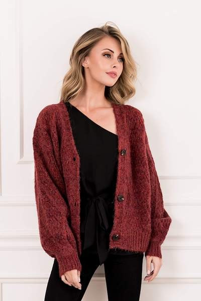 GIGI Cable Knit V-Neck Cardigan Sweater | Gibson