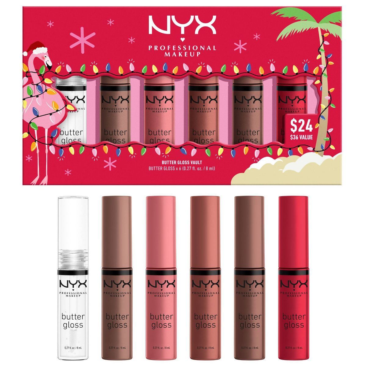 NYX Professional Makeup Butter Lip Gloss Vault Cosmetic Set - 1.62 fl oz/6pc | Target