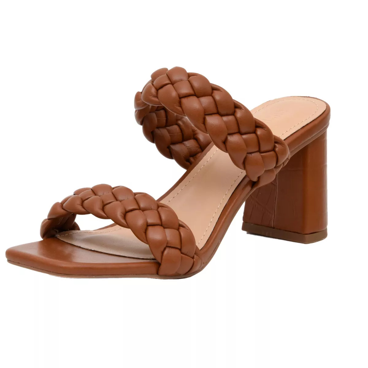 Dunes + CUSHIONAIRE Technology Women's Iris braided Heel Sandal +Memory Foam BROWN 9.5W | Target