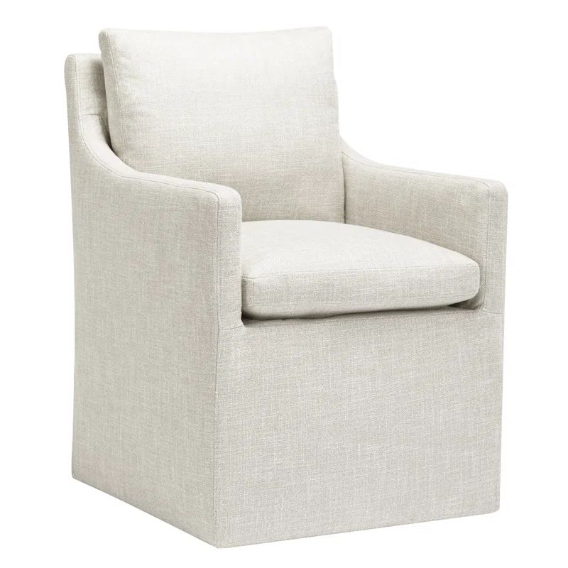 24" wide Contemporary Linen Down Fill Upholstered Dining Armchair | Wayfair North America