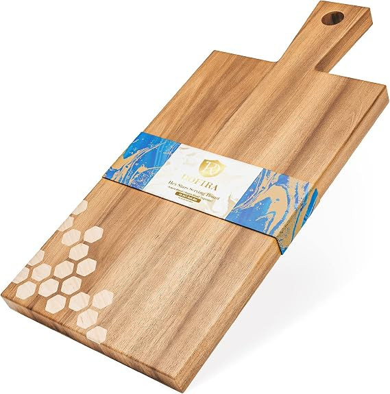 Dofira Acacia Wood Cutting Board, Decorative Honeycomb Design, Wooden Kitchen Chopping Board with... | Amazon (US)