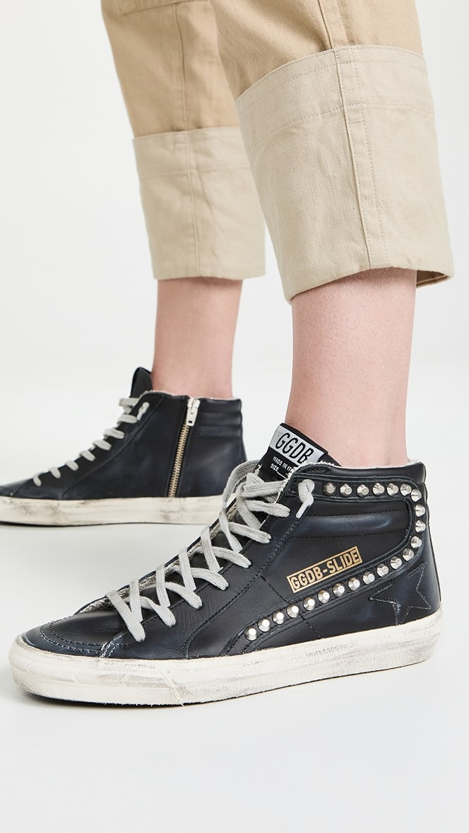 Studded Leather Slide Sneakers | Shopbop