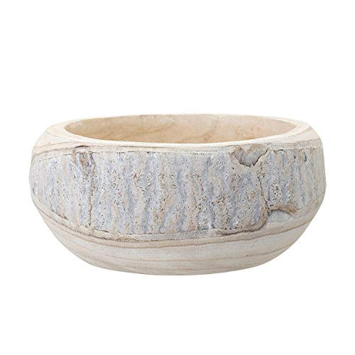 Bloomingville Decorative Hand-Carved Paulownia Wood Bowl, Whitewashed, 10.5 in Diameter, 4.25 in Tall | Amazon (US)