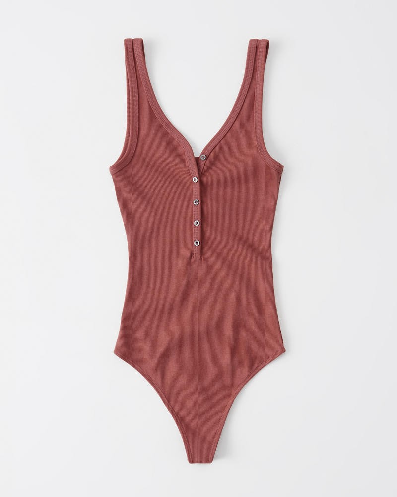 Ribbed Henley Bodysuit | Abercrombie & Fitch US & UK