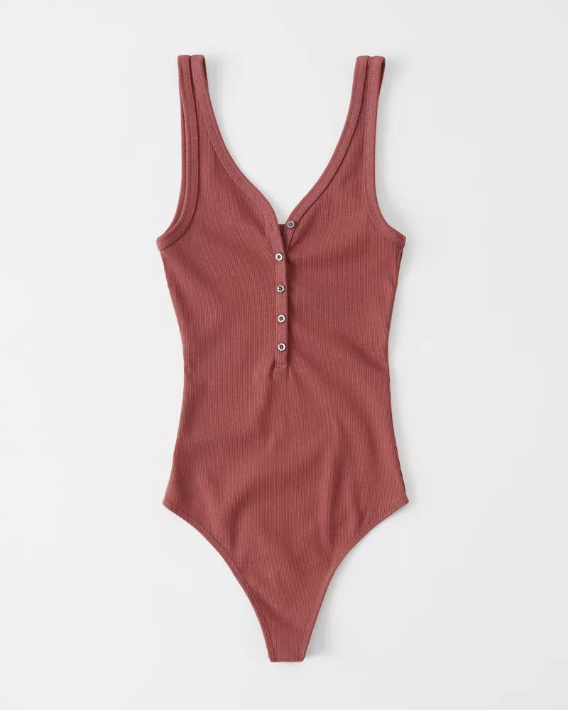 Ribbed Henley Bodysuit | Abercrombie & Fitch US & UK