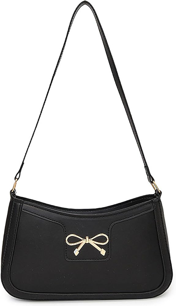 AIPJOY Small Shoulder Bag For Women,Bow Shoulder Handbags Trendy Y2k PU Leather Purses | Amazon (US)