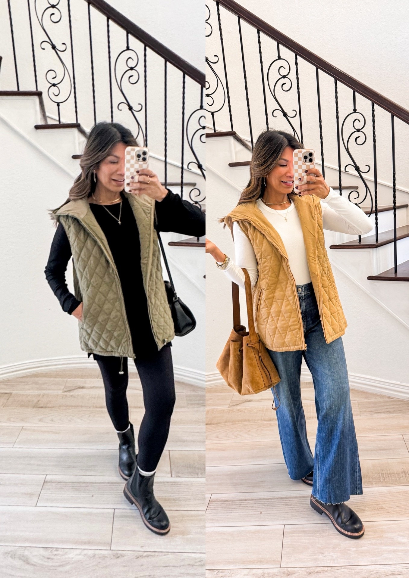 For reference I’m 5’2” 118#ish. Wearing size 2 short length in jeans tts. Vest in small (loose fit for layering). Black and white long sleeve layering tops in small. Black leggings in XS in 25” length (come in length options). Boots fit tts.

Amazon finds, fall outfits, fashion over 40, over 50 style, midlife fashion, petite fashion, midlife fashion, affordable fashion, casual outfit for Thanksgiving

#LTKStyleTip #LTKOver40 #LTKFindsUnder50